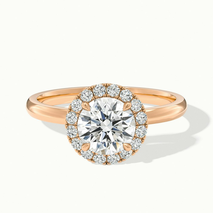 Kara 2 Carat Round Halo Lab Grown Diamond Ring in 18k Rose Gold