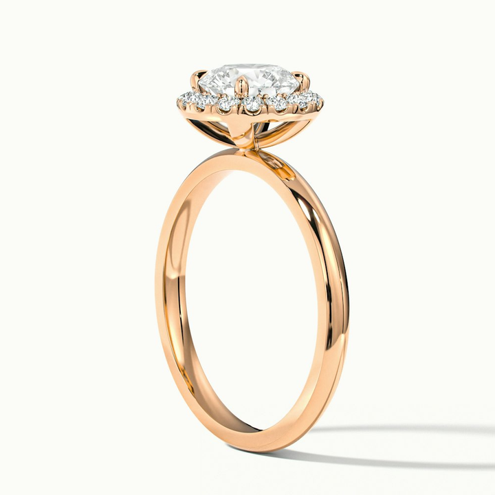 Cora 1 Carat Round Halo Moissanite Engagement Ring in 18k Rose Gold