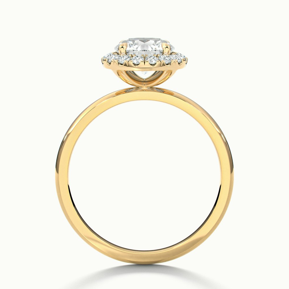 Cora 1.5 Carat Round Halo Moissanite Engagement Ring in 10k Yellow Gold