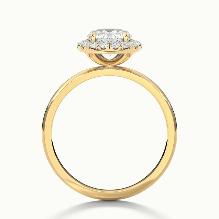 Kara 3.5 Carat Round Halo Lab Grown Diamond Ring in 18k Yellow Gold