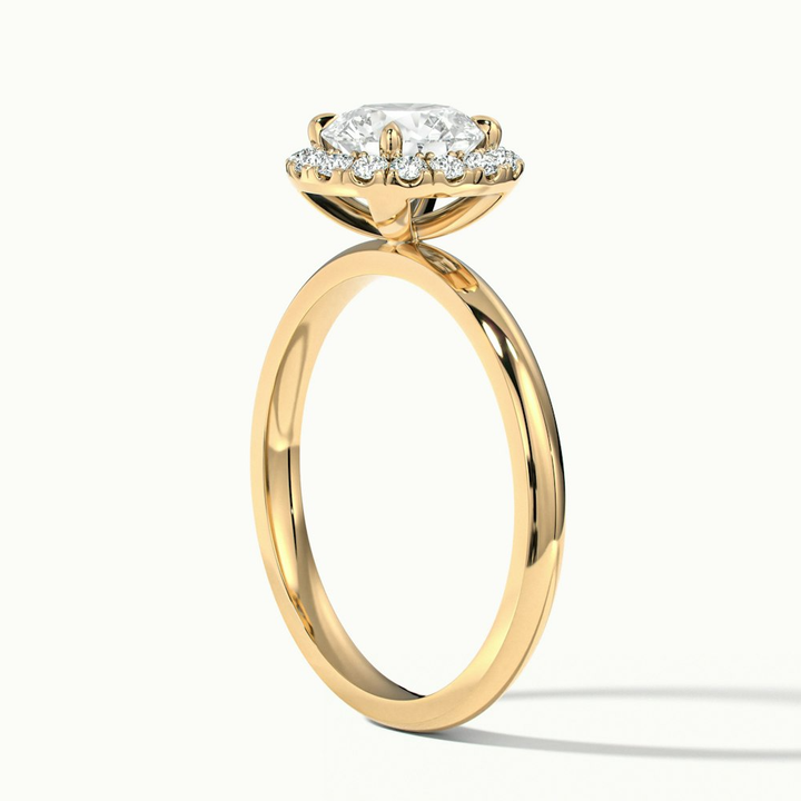 Kara 4 Carat Round Halo Lab Grown Diamond Ring in 10k Yellow Gold