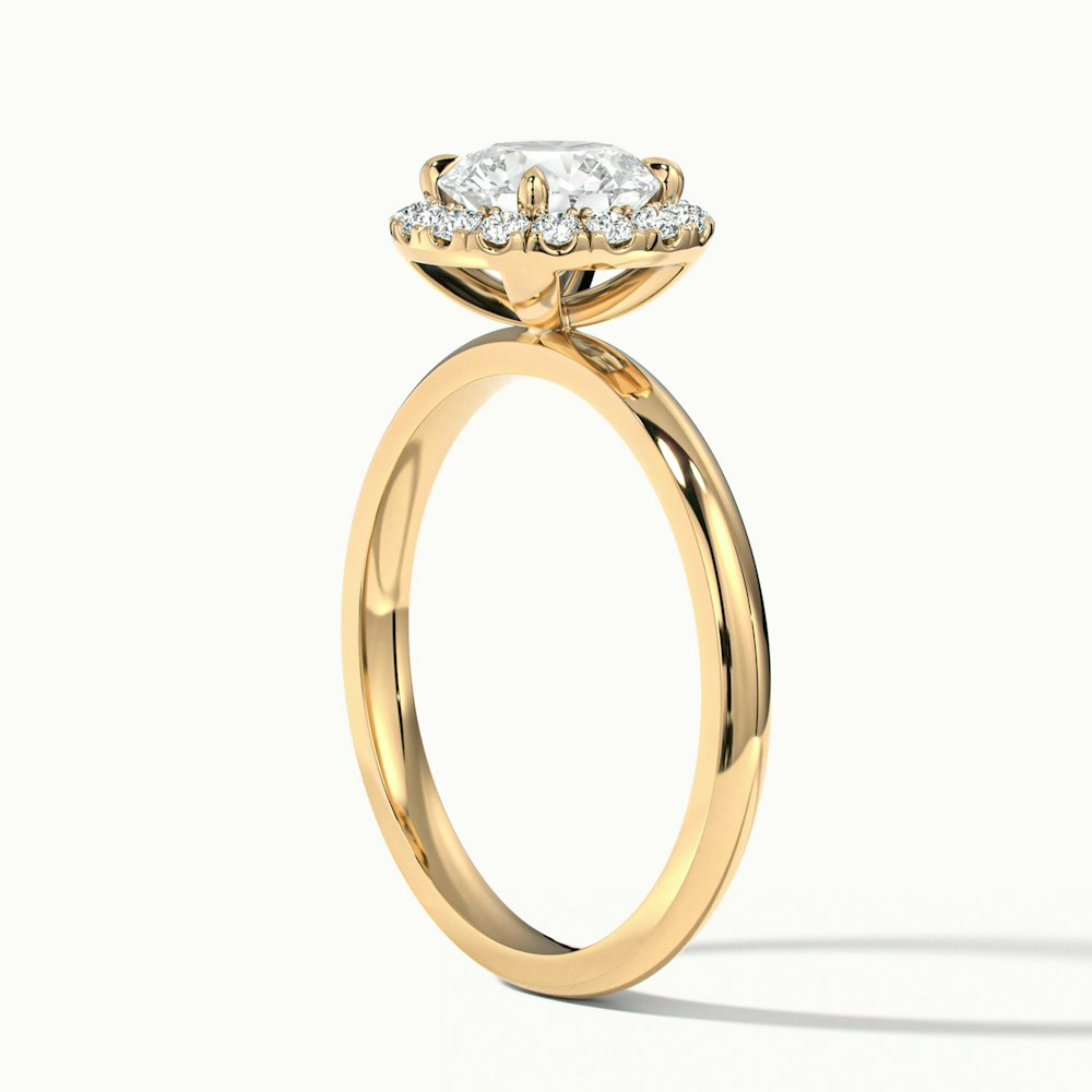 Cora 2 Carat Round Halo Moissanite Engagement Ring in 10k Yellow Gold