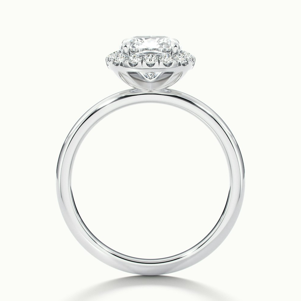 Nora 5 Carat Cushion Cut Halo Lab Grown Diamond Ring in 10k White Gold