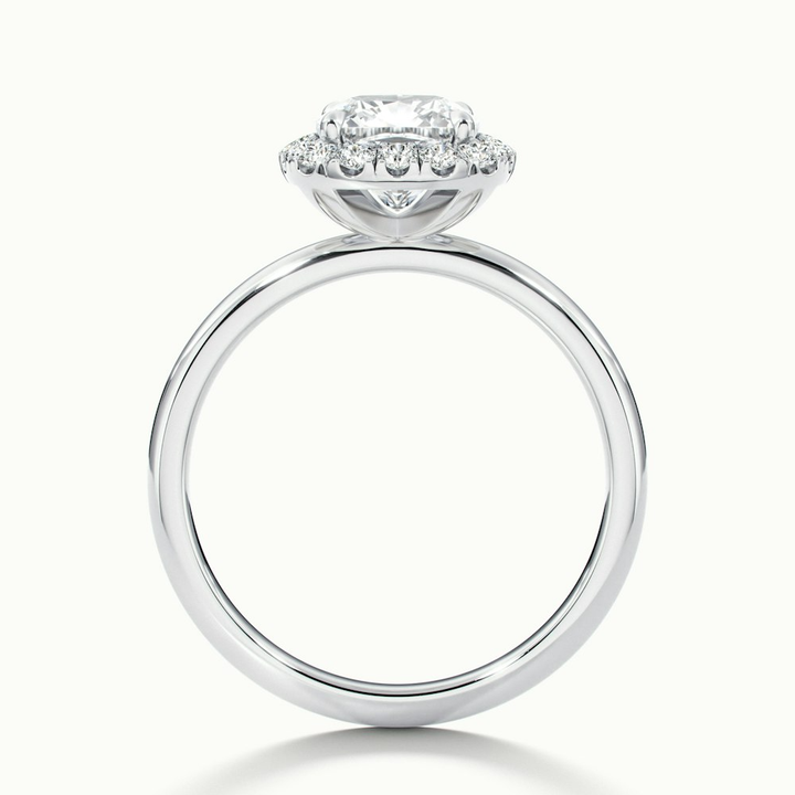 Nora 1 Carat Cushion Cut Halo Lab Grown Diamond Ring in 10k White Gold