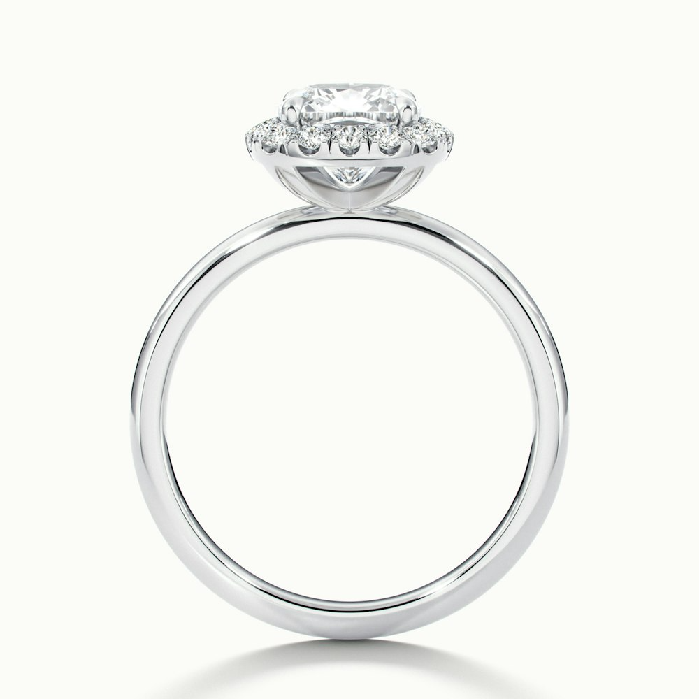 Claire 5 Carat Cushion Cut Halo Moissanite Engagement Ring in 10k White Gold