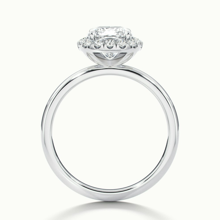 Claire 3 Carat Cushion Cut Halo Moissanite Engagement Ring in 10k White Gold