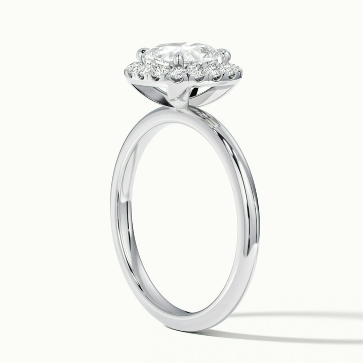 Nora 1.5 Carat Cushion Cut Halo Lab Grown Diamond Ring in 18k White Gold