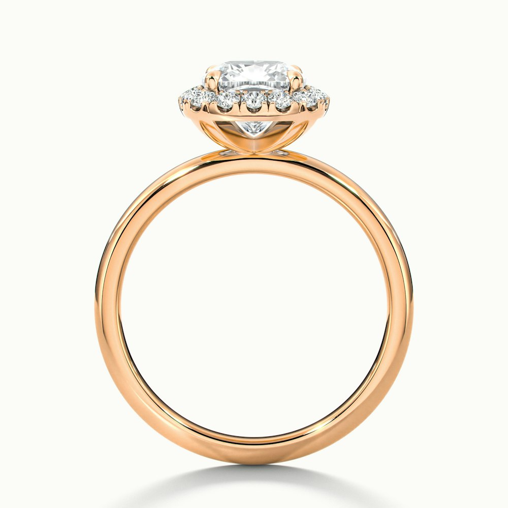 Claire 2 Carat Cushion Cut Halo Moissanite Engagement Ring in 18k Rose Gold