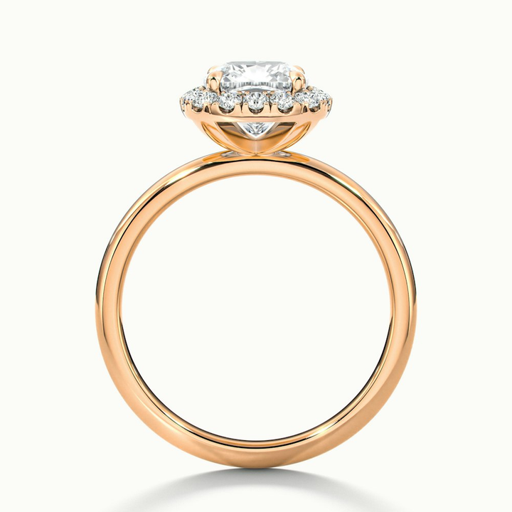 Claire 2 Carat Cushion Cut Halo Moissanite Engagement Ring in 18k Rose Gold