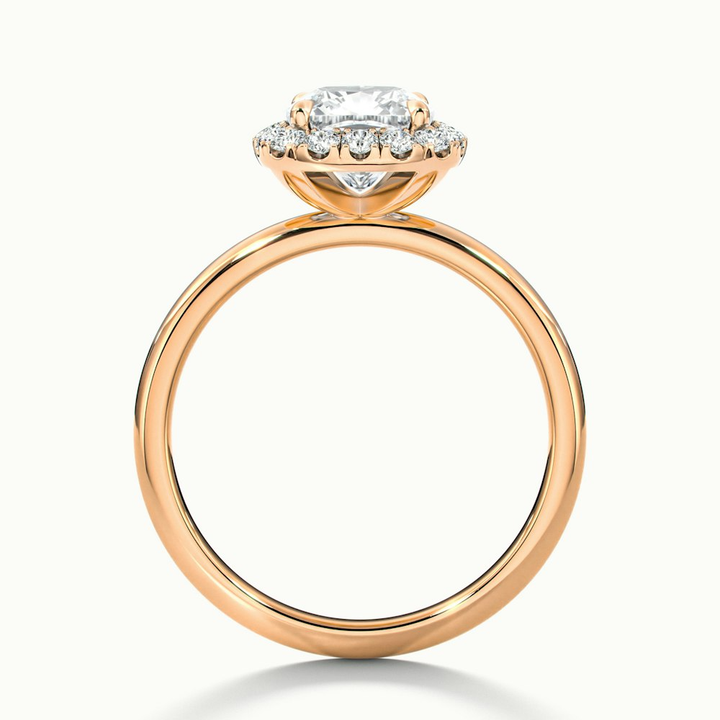 Claire 1.5 Carat Cushion Cut Halo Moissanite Engagement Ring in 10k Rose Gold