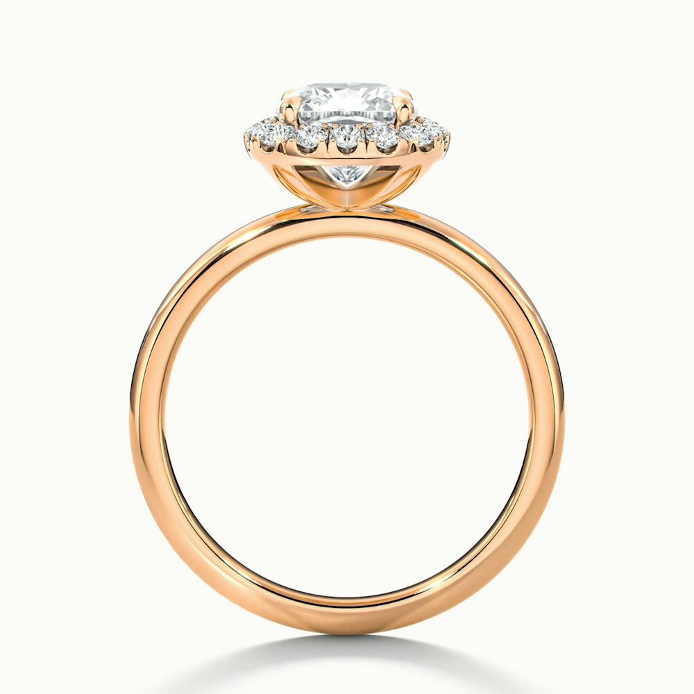 Nora 1.5 Carat Cushion Cut Halo Lab Grown Diamond Ring in 10k Rose Gold