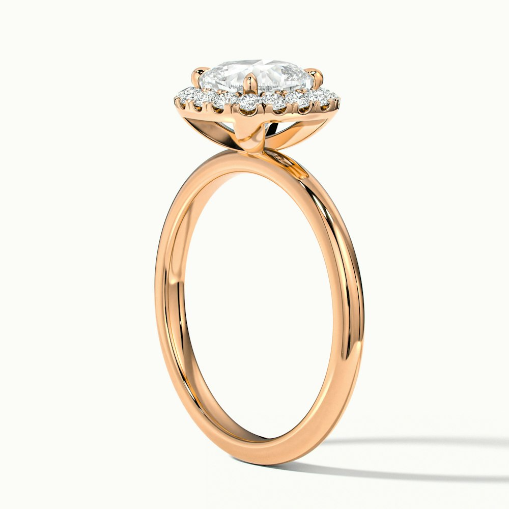 Claire 1 Carat Cushion Cut Halo Moissanite Engagement Ring in 10k Rose Gold