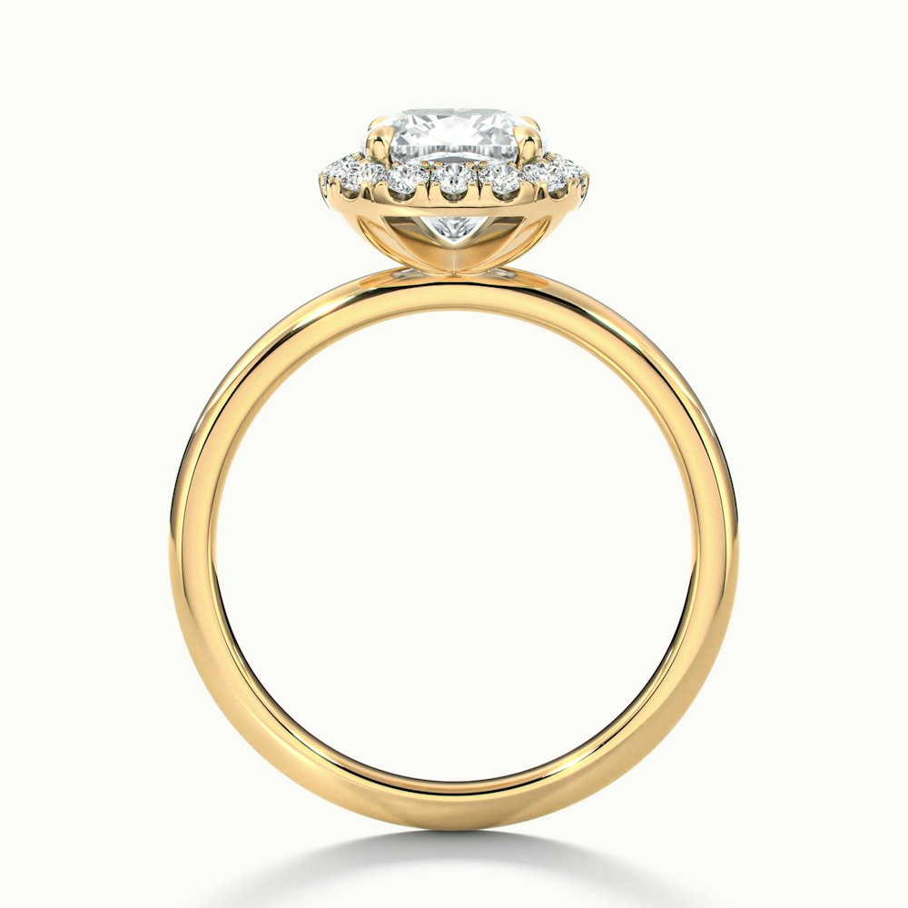 Claire 2 Carat Cushion Cut Halo Moissanite Engagement Ring in 10k Yellow Gold