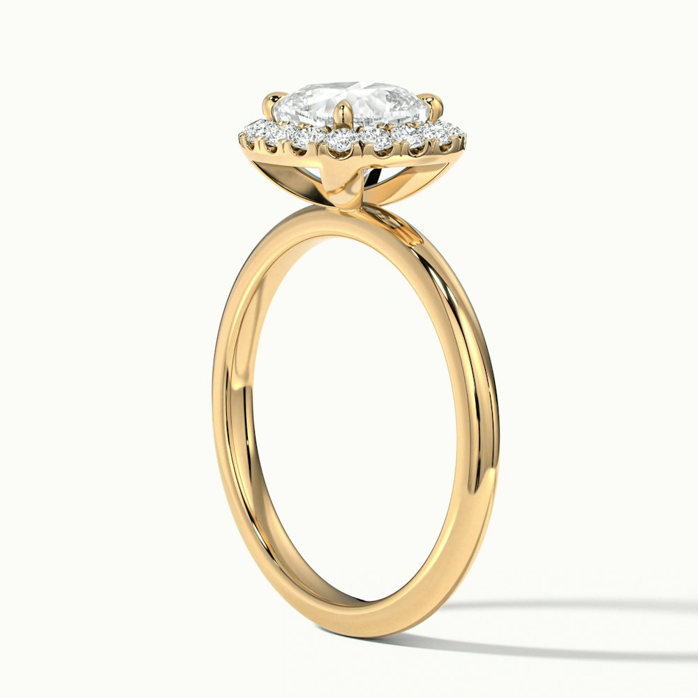 Nora 4 Carat Cushion Cut Halo Lab Grown Diamond Ring in 10k Yellow Gold