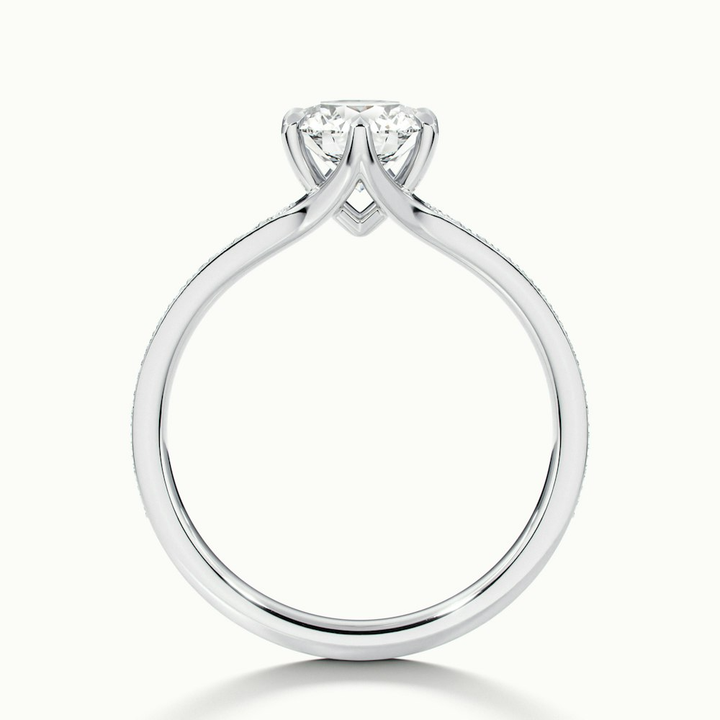 Kyra 5 Carat Round Solitaire Pave Lab Grown Diamond Ring in 10k White Gold