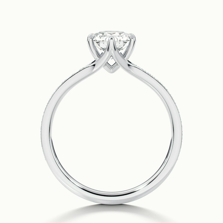 Kyra 4 Carat Round Solitaire Pave Lab Grown Diamond Ring in Platinum