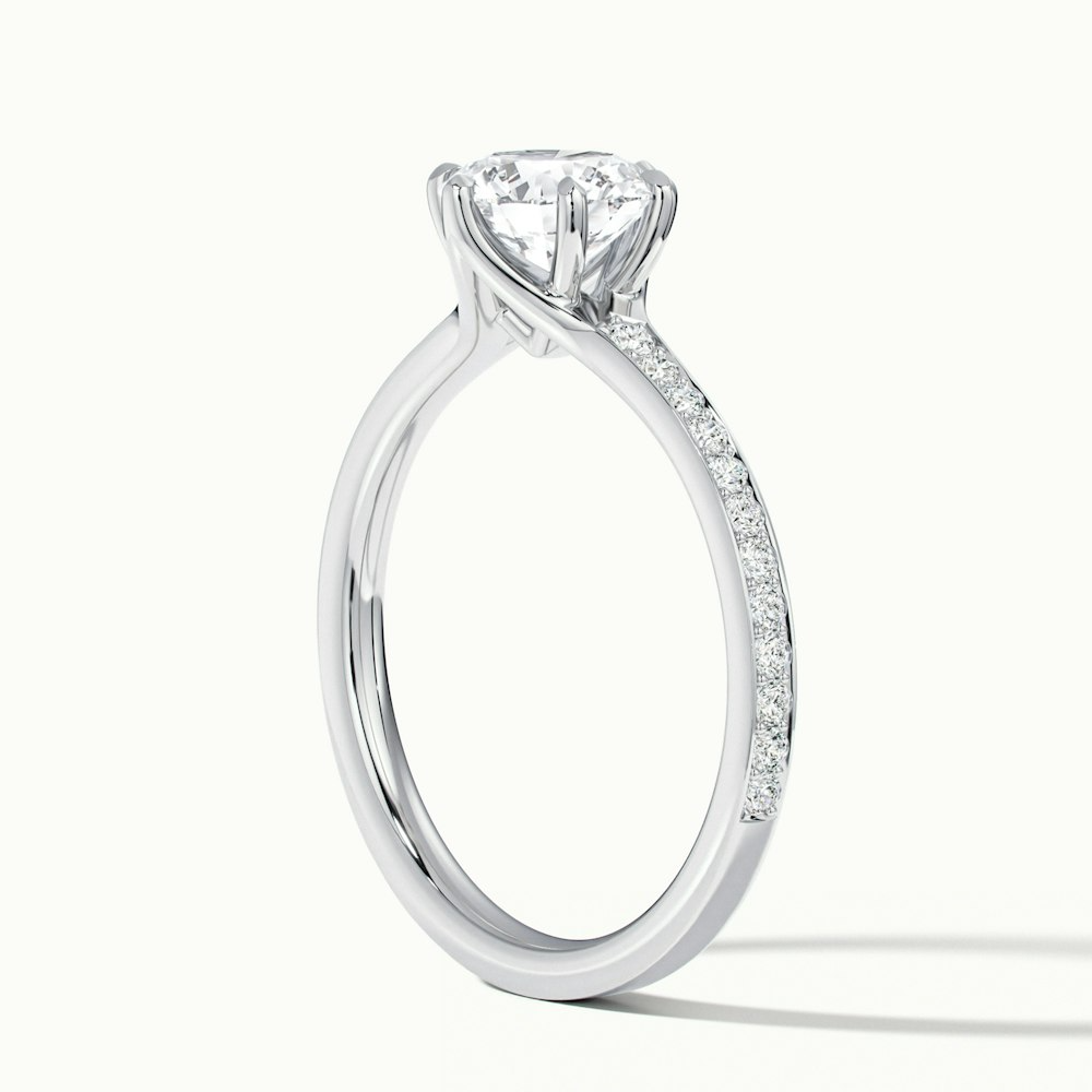 Kyra 5 Carat Round Solitaire Pave Lab Grown Diamond Ring in Platinum