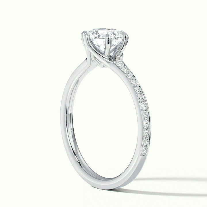 Kyra 5 Carat Round Solitaire Pave Lab Grown Diamond Ring in Platinum