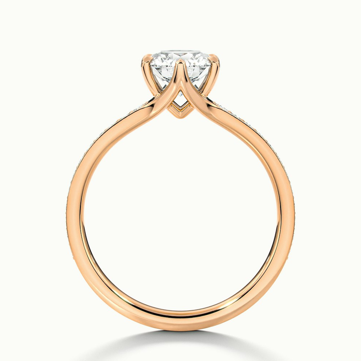 Kyra 1.5 Carat Round Solitaire Pave Lab Grown Diamond Ring in 10k Rose Gold