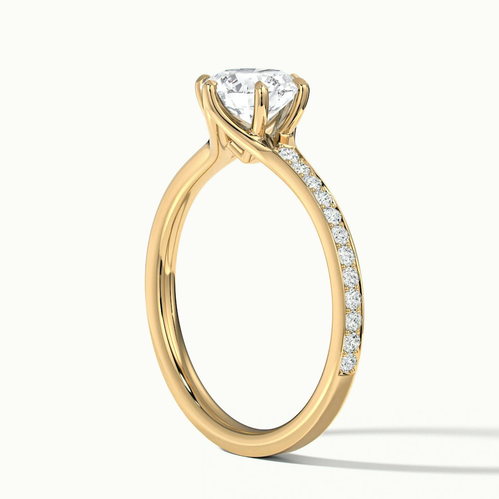 Kyra 3.5 Carat Round Solitaire Pave Lab Grown Diamond Ring in 10k Yellow Gold