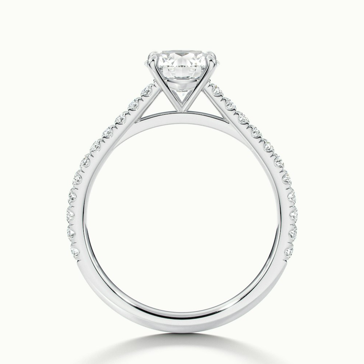 Carly 5.5 Carat Round Solitaire Scallop Moissanite Engagement Ring in 14k White Gold