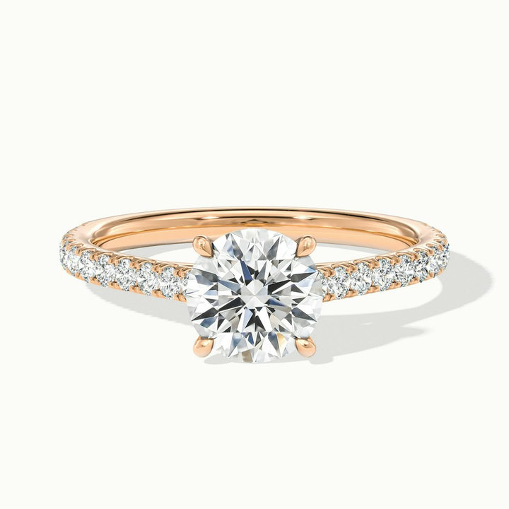 Carly 5 Carat Round Solitaire Scallop Moissanite Engagement Ring in 10k Rose Gold