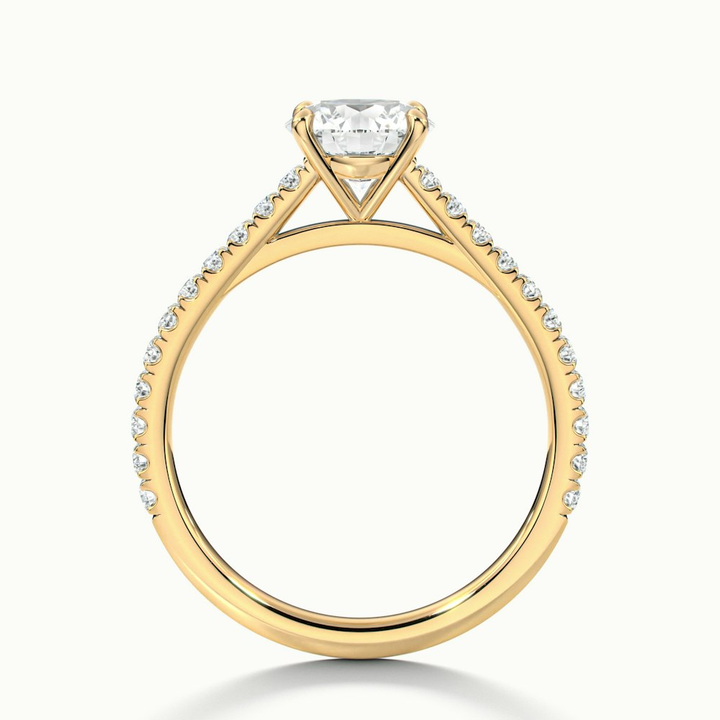 Carly 5 Carat Round Solitaire Scallop Moissanite Engagement Ring in 10k Yellow Gold