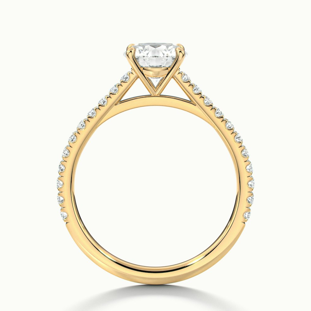Carly 1.5 Carat Round Solitaire Scallop Moissanite Engagement Ring in 18k Yellow Gold