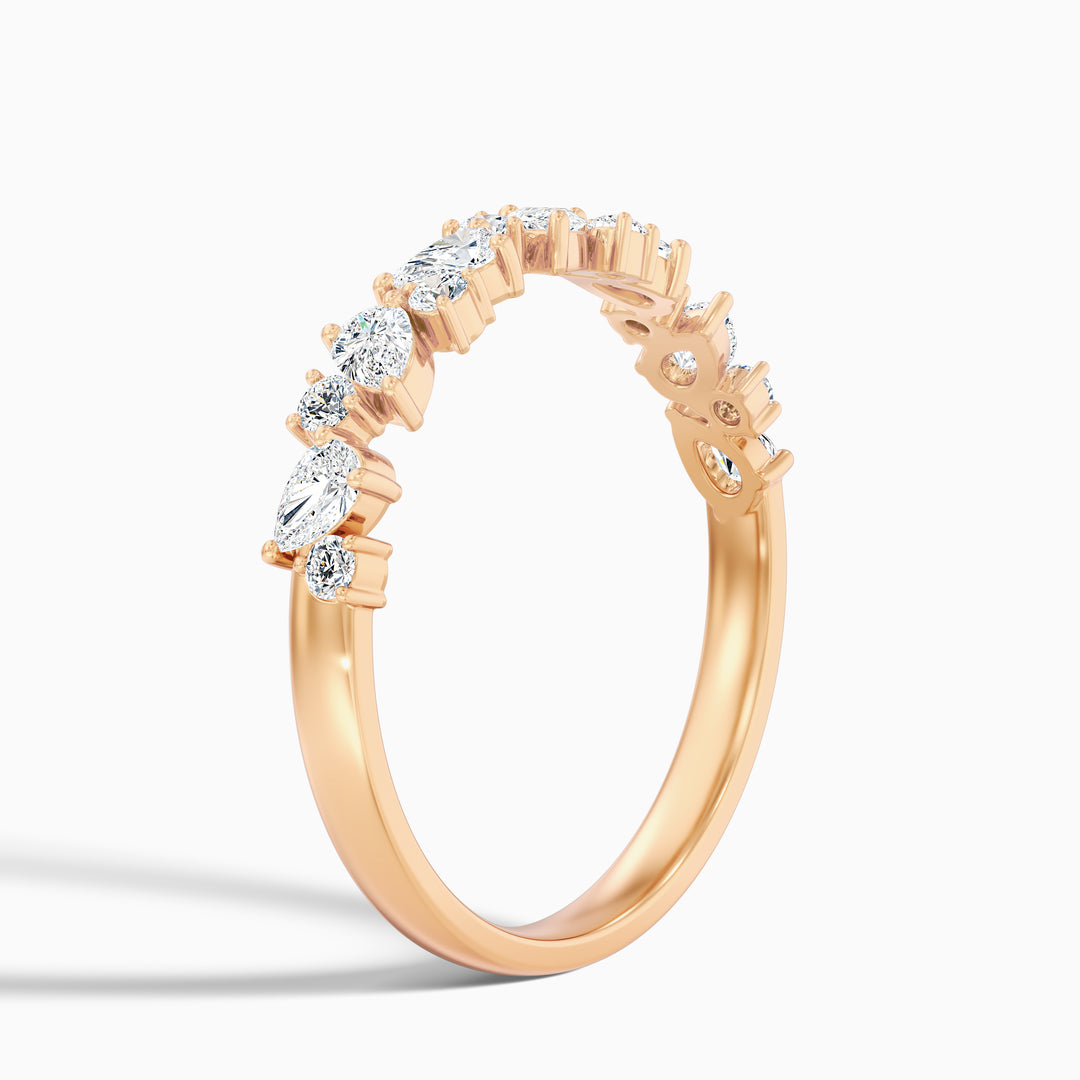 Charlotte Round and Pear Cut Half Eternity Lab Grown Diamond Band