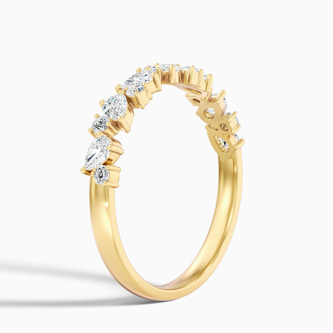 Charlotte Round and Pear Cut Half Eternity Lab Grown Diamond Band