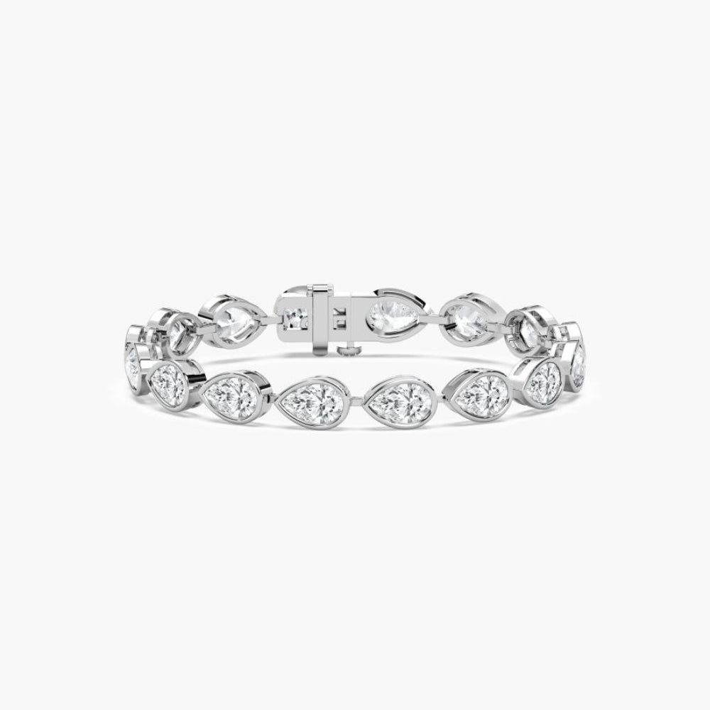 Adira 16 Carat Pear Cut Lab Grown Diamonds Tennis Bracelet