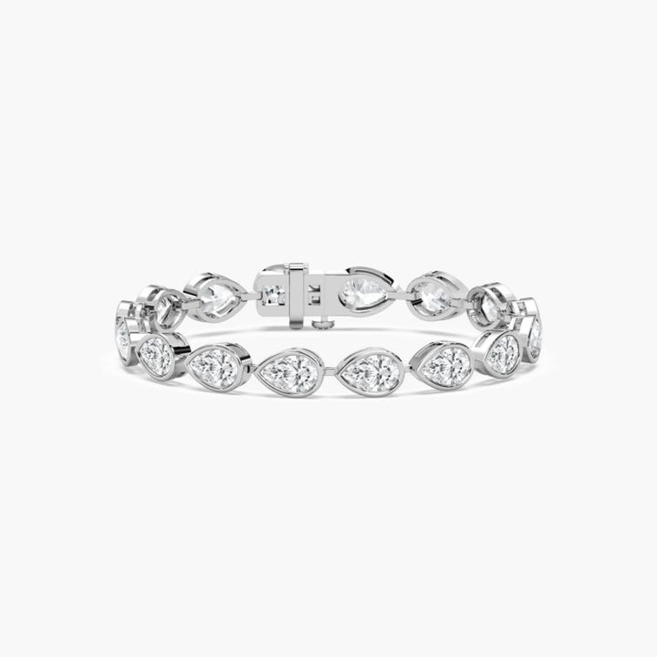 Adira 16 Carat Pear Cut Lab Grown Diamonds Tennis Bracelet