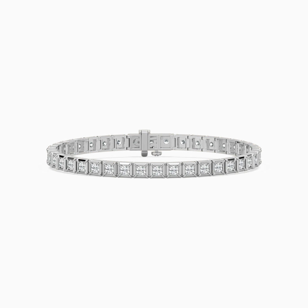 Cindy Round Cut Lab Grown Diamond Tennis Bracelet in Metal Prong Setting