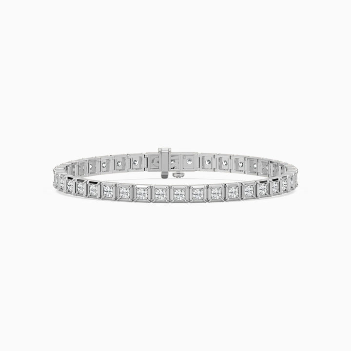 Cindy Round Cut Lab Grown Diamond Tennis Bracelet in Metal Prong Setting