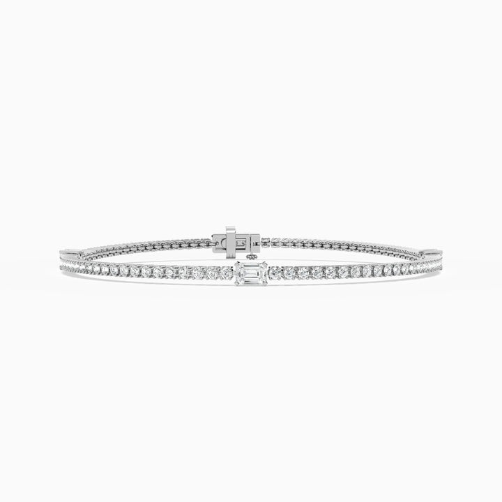Ellie Round And Emerald Lab Grown Diamond Ingrid Tennis Bracelet