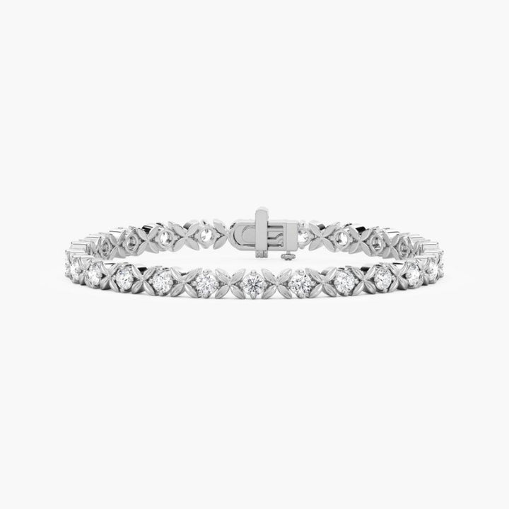 Kiera Round Lab Grown Diamond Starburst Tennis Bracelet