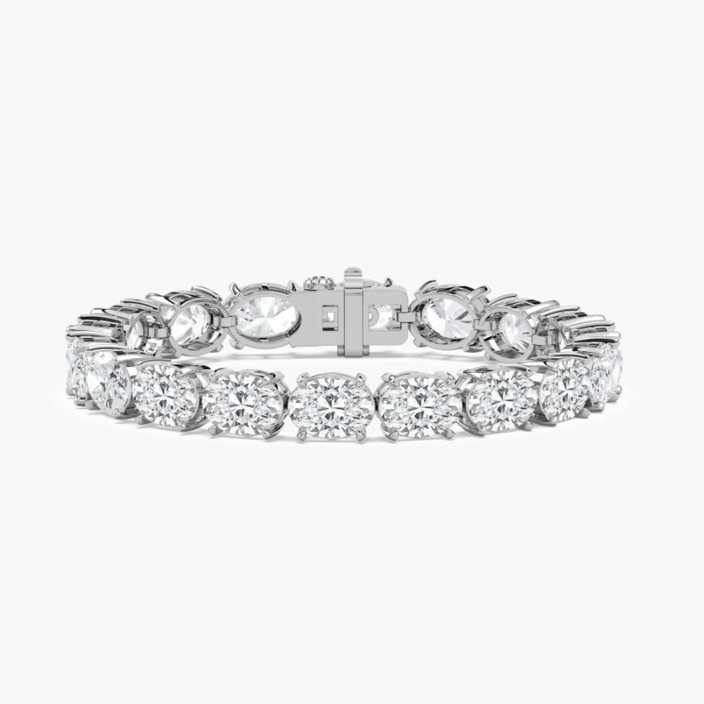 Dalia 34 Carat Oval Cut Lab Grown Diamonds Tennis Bracelet