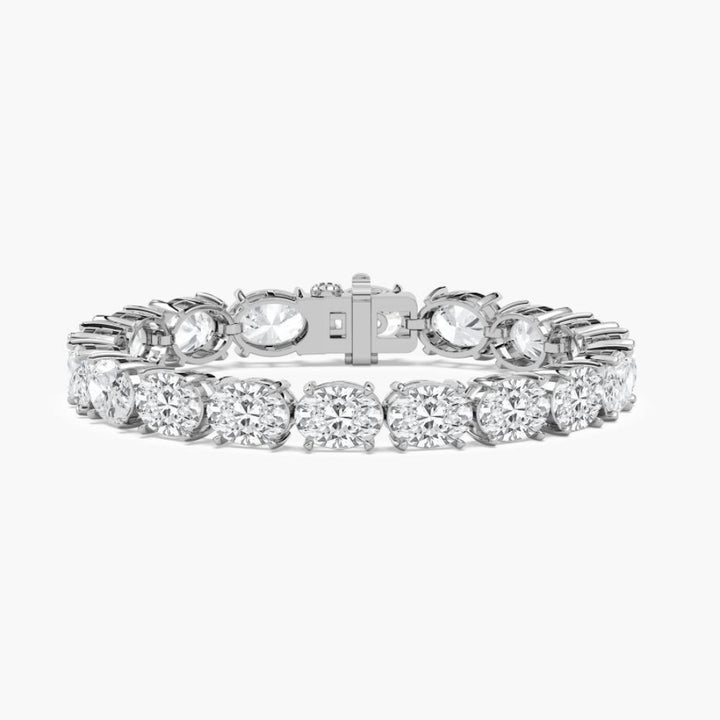 Dalia 34 Carat Oval Cut Lab Grown Diamonds Tennis Bracelet