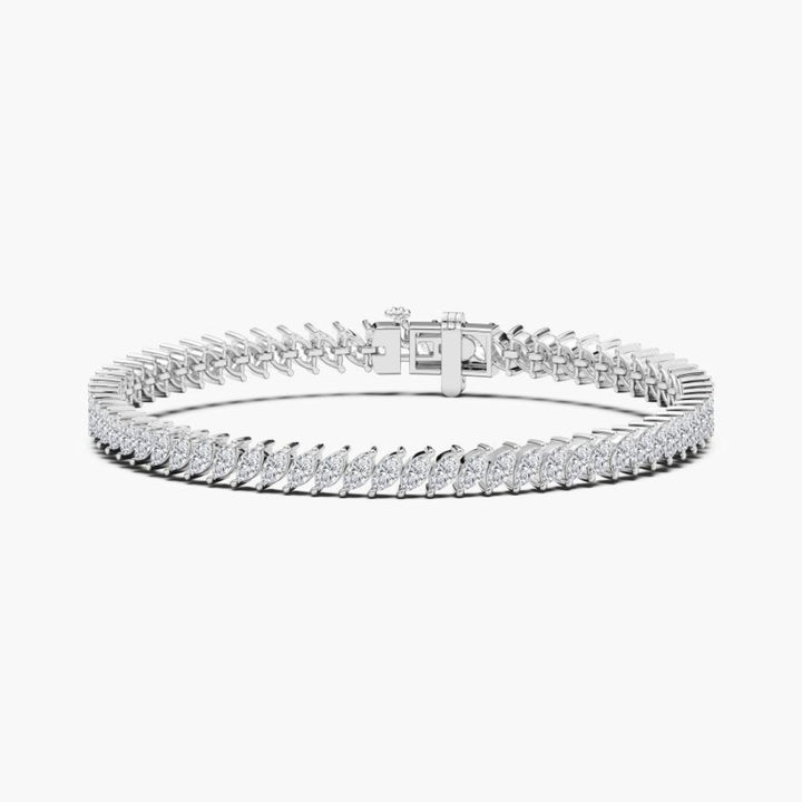 Bella Marquise Cut Lab Grown Diamond Tennis Bracelet