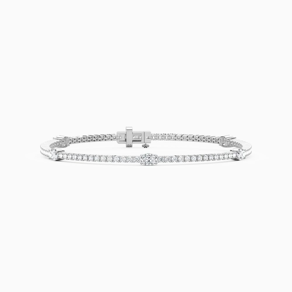 Elena Oval And Round Cut Lab Grown Diamond Tennis Bracelet