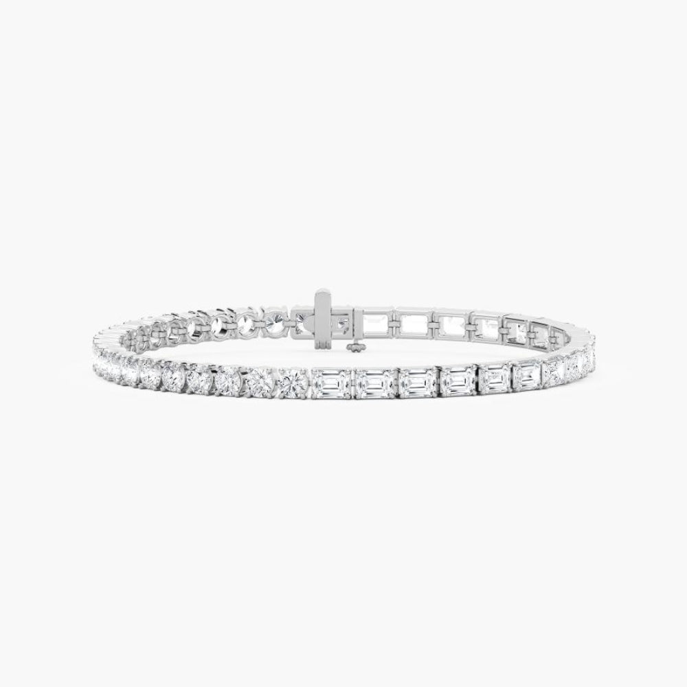 Josie Round And Emerald Lab Grown Diamond Tennis Bracelet