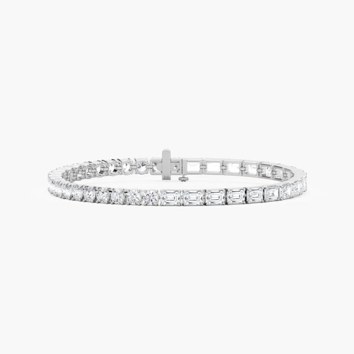 Josie Round And Emerald Lab Grown Diamond Tennis Bracelet
