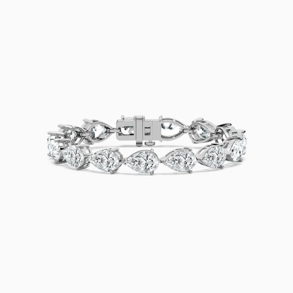 Ensley 30 Carat Pear Cut Lab Grown Diamonds Tennis Bracelet