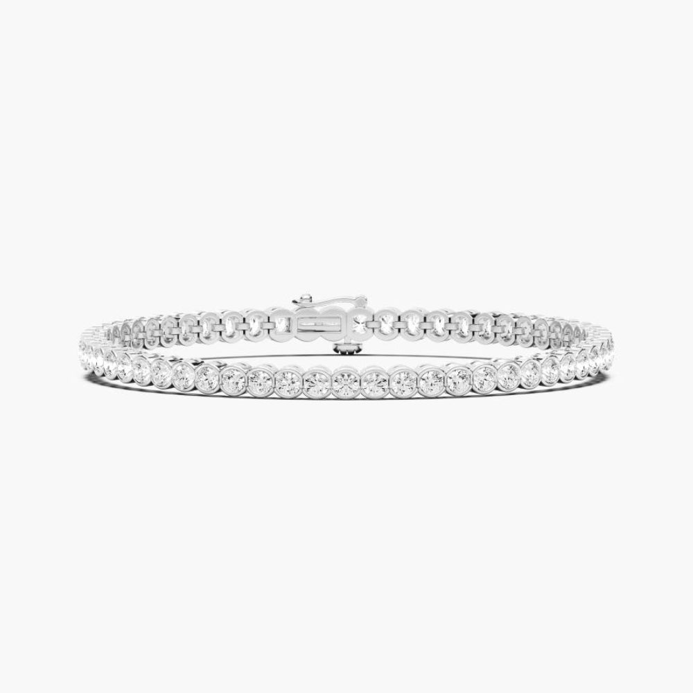 Tessa Round Lab Grown Diamond Diamond Half Bezel Set Tennis Bracelet