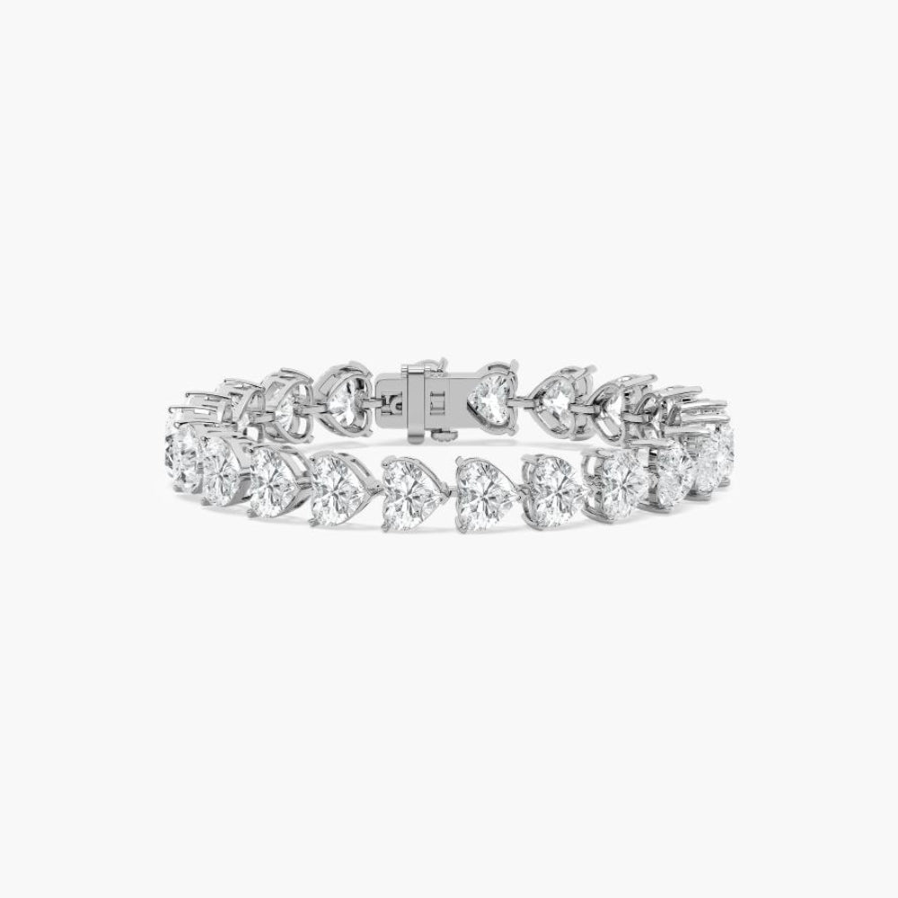 Mariah 44 Carat Heart Shaped Lab Grown Diamonds Tennis Bracelet