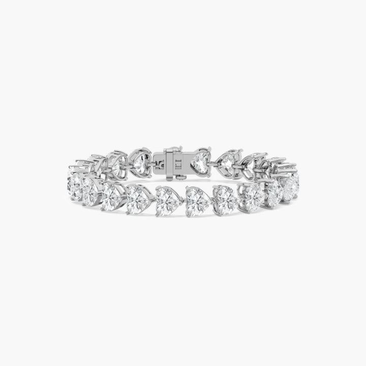 Mariah 44 Carat Heart Shaped Lab Grown Diamonds Tennis Bracelet