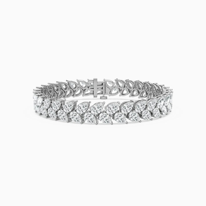 Skyla 20 Carat Pear Double Row Lab Grown Diamond Alternate Set Tennis Bracelet