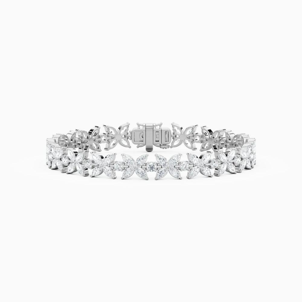 Jamie Marquise And Round Lab Grown Diamond Tennis Bracelet