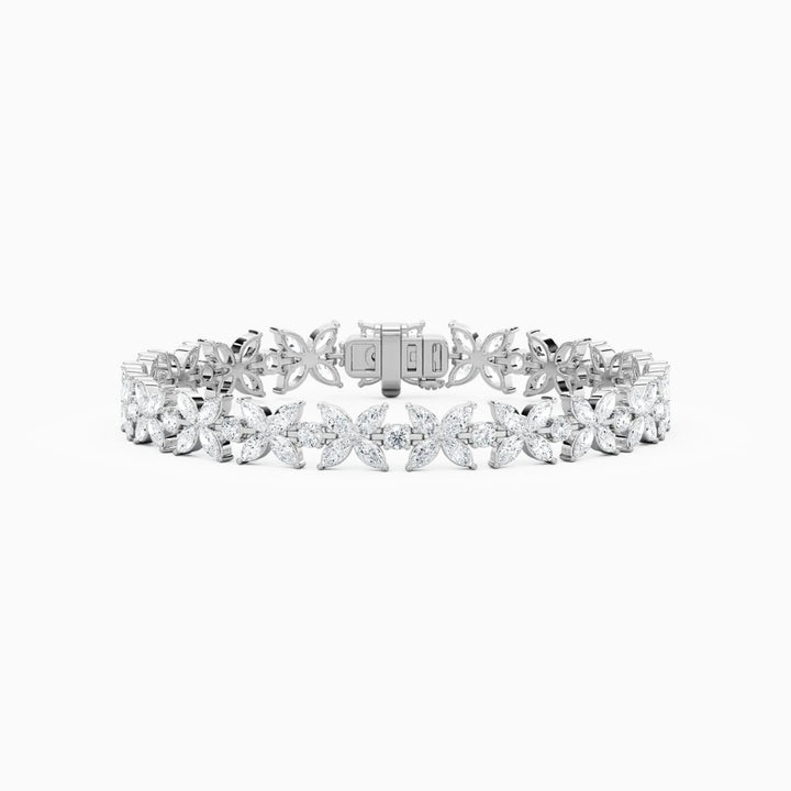 Jamie Marquise And Round Lab Grown Diamond Tennis Bracelet