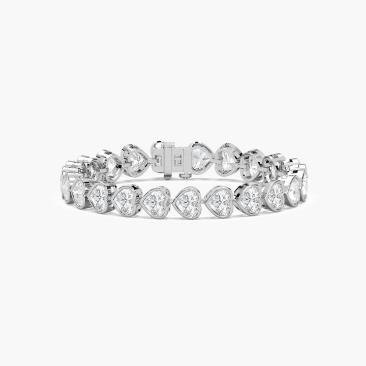 Wendy 23 Carat Heart Shaped Lab Grown Diamonds Tennis Bracelet
